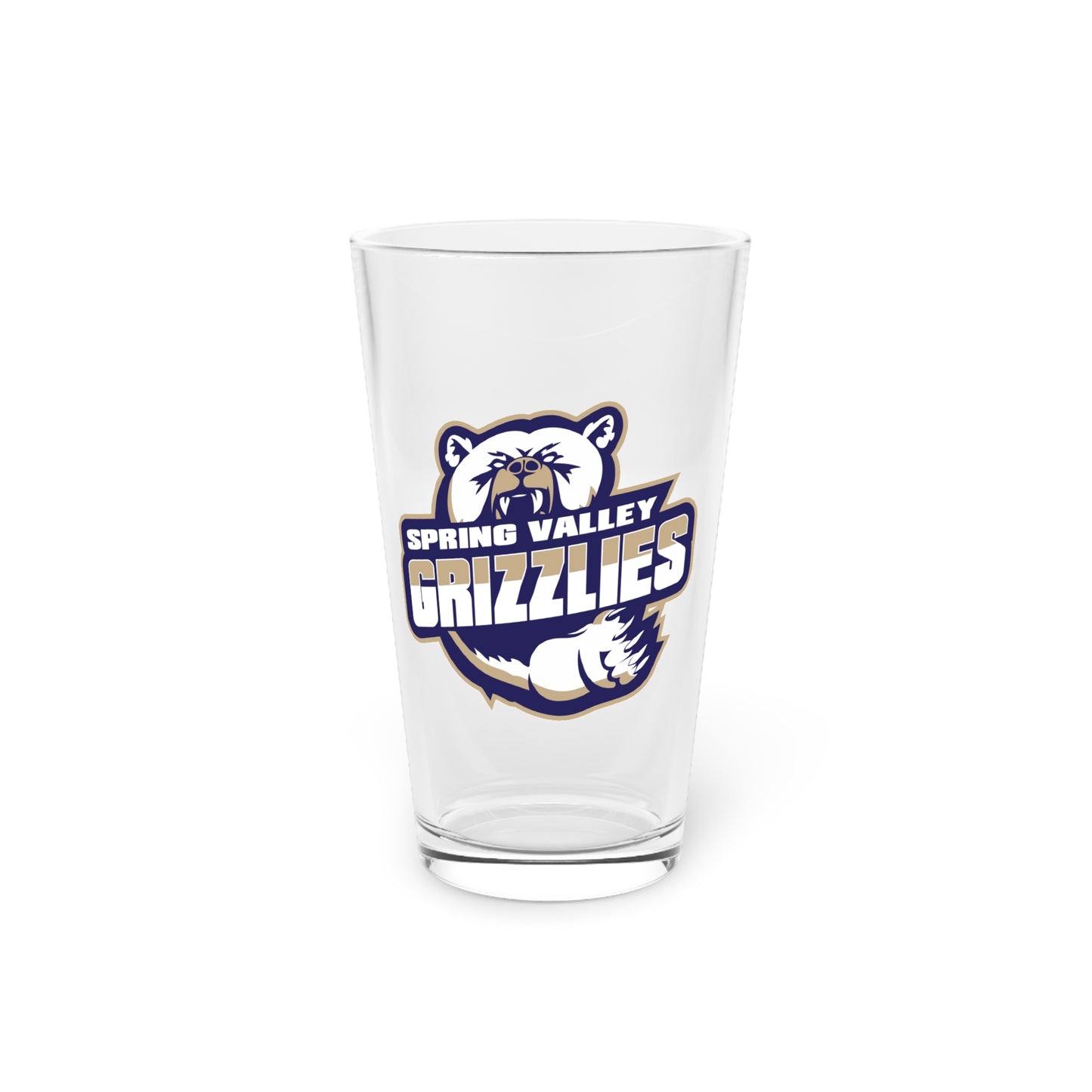 Spring Valley Grizzlies 16oz Pint Glass — School Spirit Beer & Drink Glass