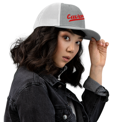 American Fork Cavemen Design 13 — Heather Grey/White