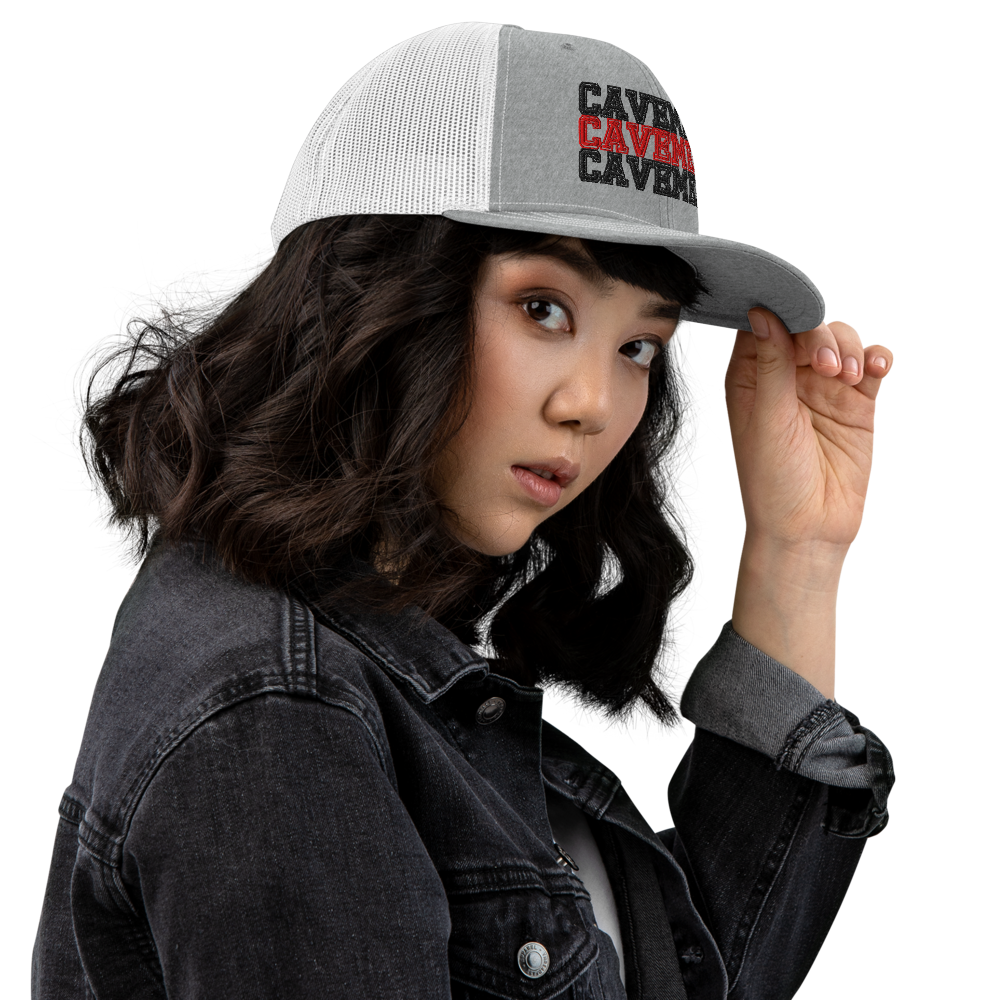 American Fork Cavemen Design 16 — Heather Grey/White