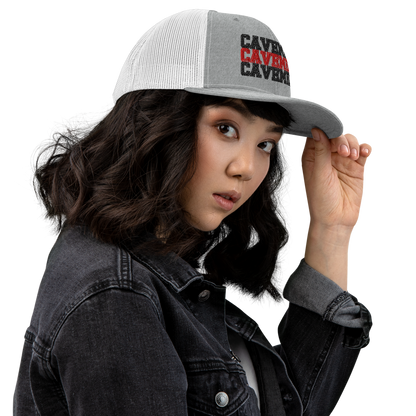 American Fork Cavemen Design 16 — Heather Grey/White