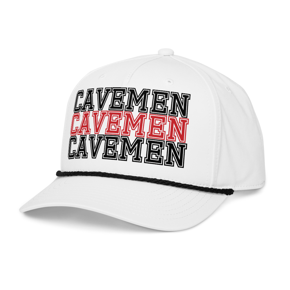 American Fork Cavemen Design 16 — White/Black