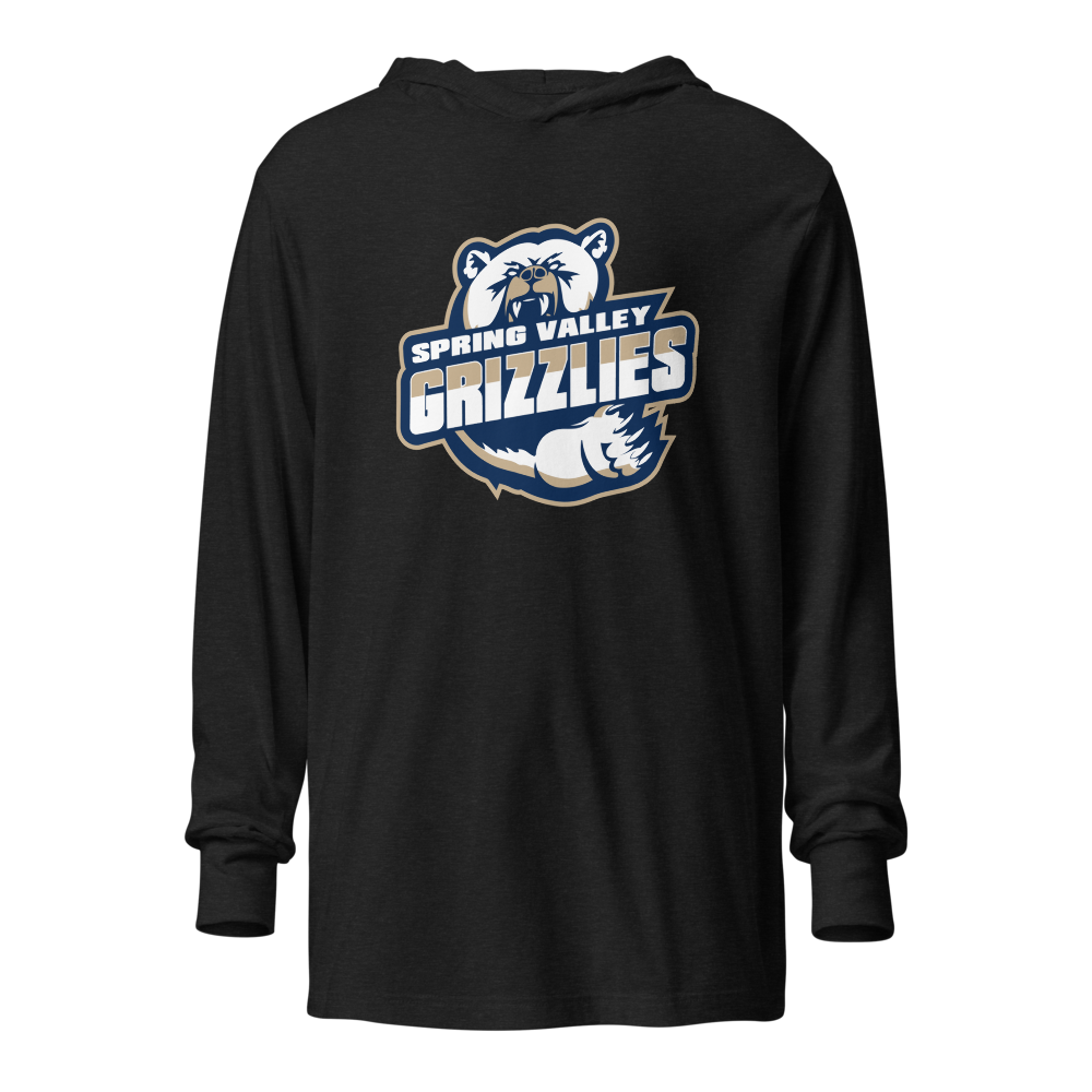 Spring Valley Grizzlies Design 1 — Charcoal-Black Triblend — Ghost Front