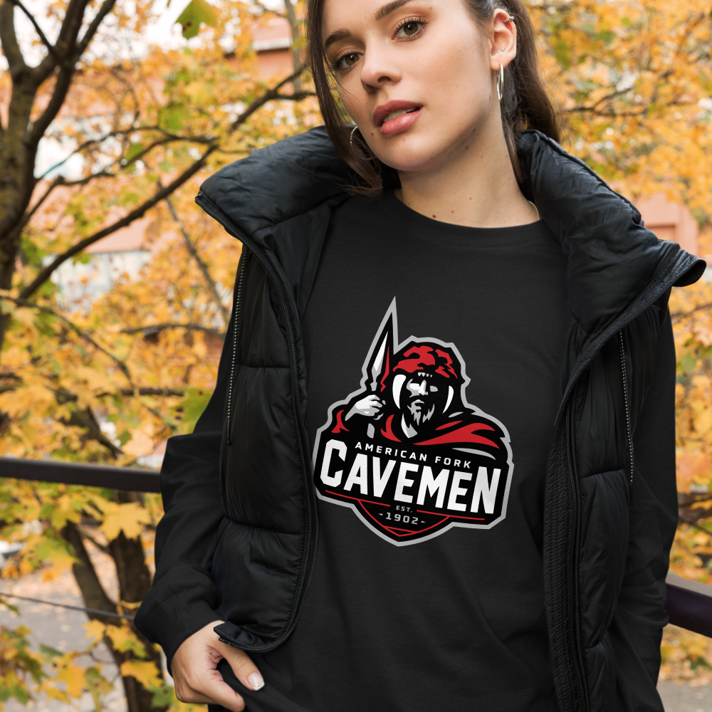 American Fork Cavemen Design 4 — Black Heather