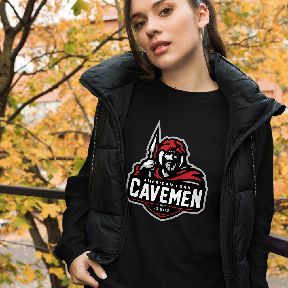 American Fork Cavemen Design 4 — Black
