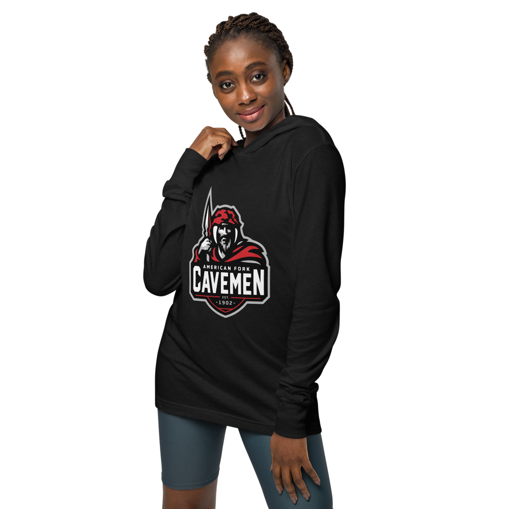 American Fork Cavemen Design 4 — Charcoal-Black Triblend
