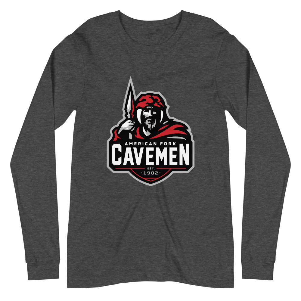 American Fork Cavemen Design 4 — Dark Grey Heather