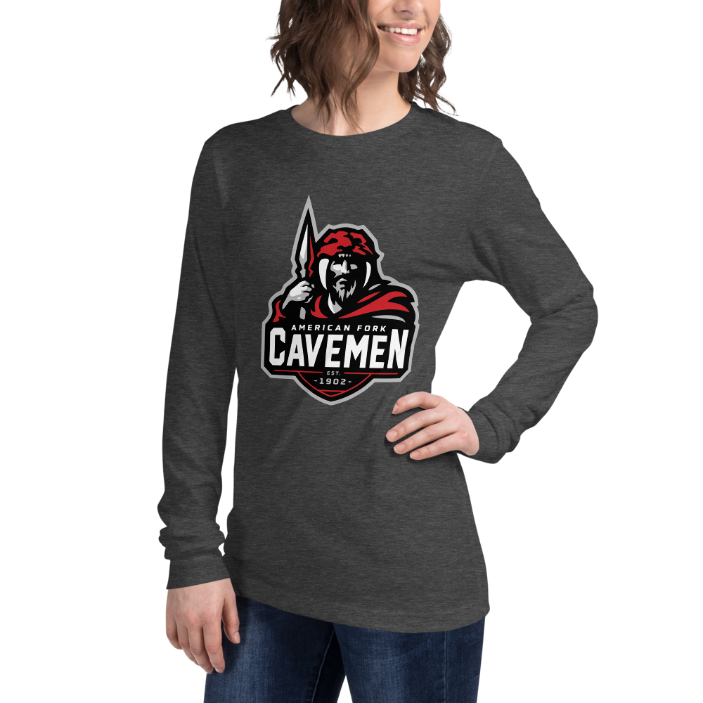 American Fork Cavemen Design 4 — Dark Grey Heather