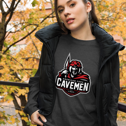 American Fork Cavemen Design 4 — Dark Grey Heather