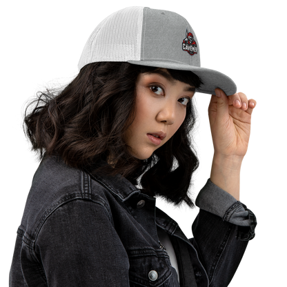 American Fork Cavemen Design 4 — Heather Grey/White