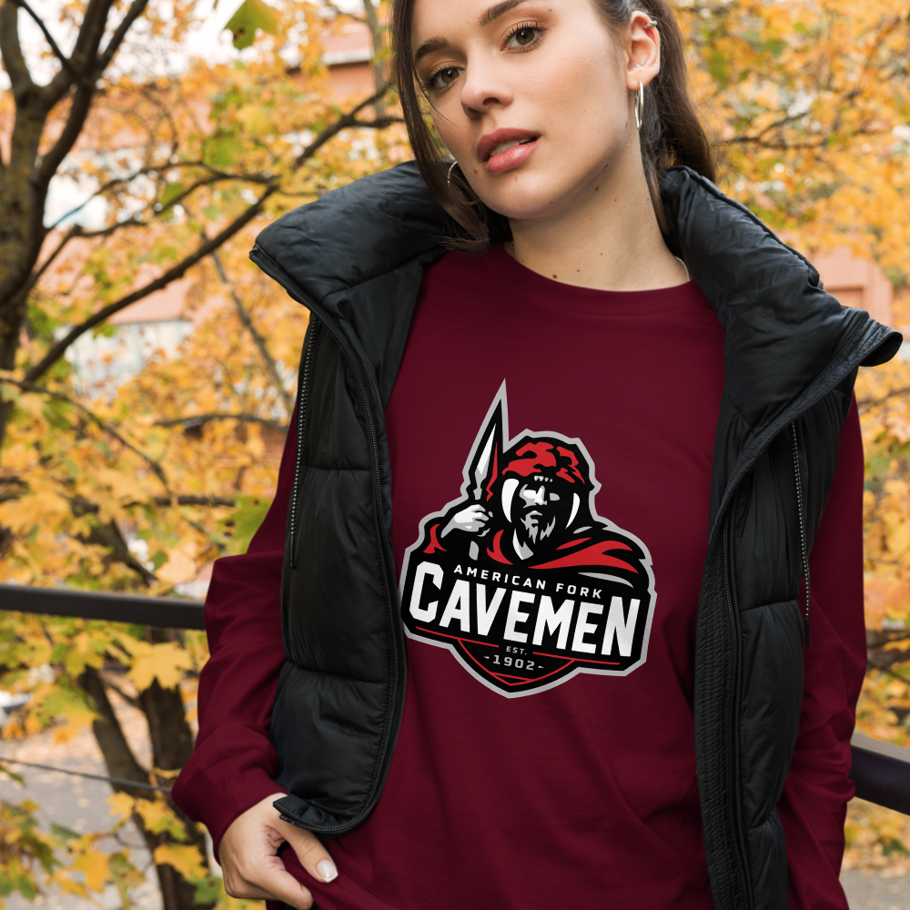American Fork Cavemen Design 4 — Maroon