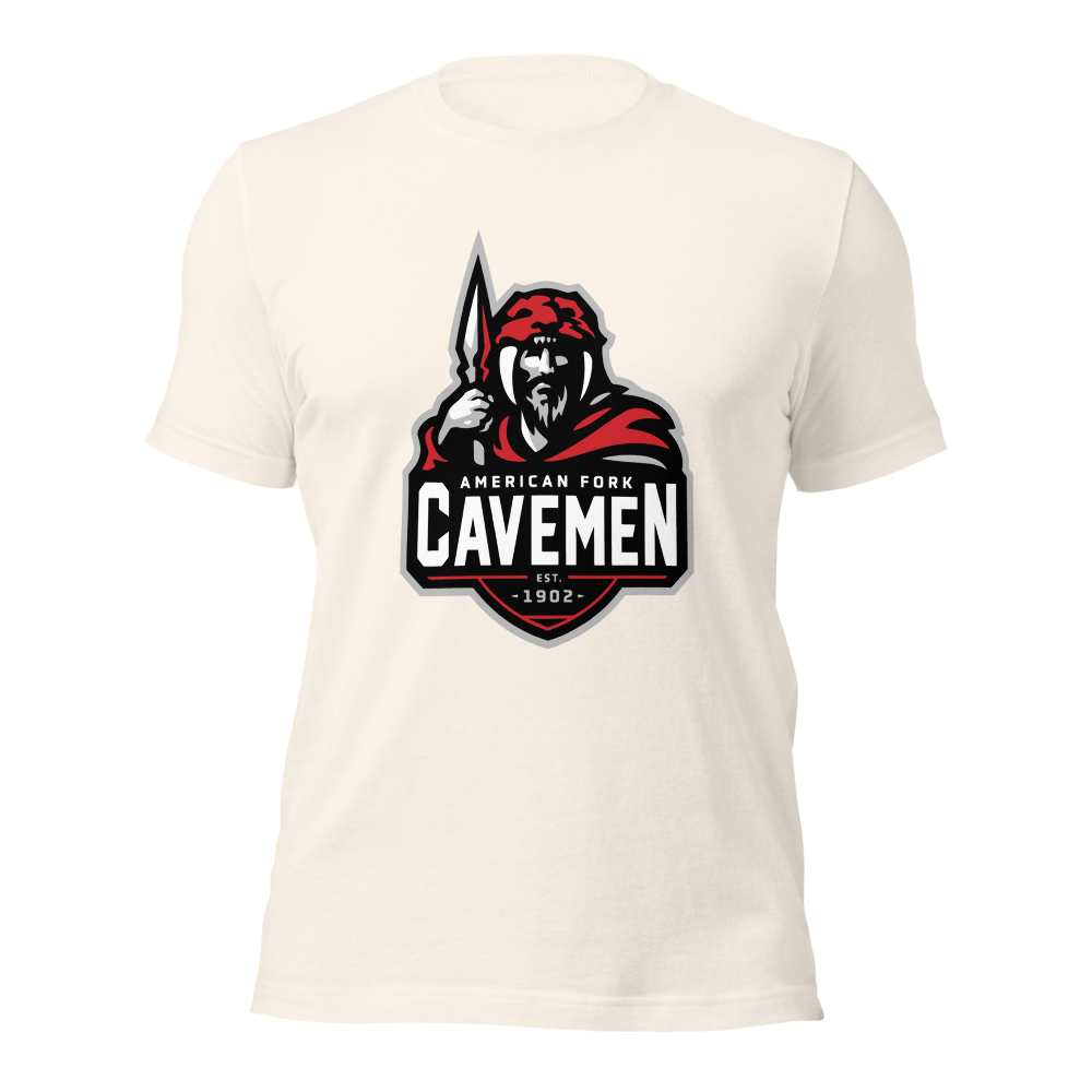 American Fork Cavemen Design 4 — Vintage White