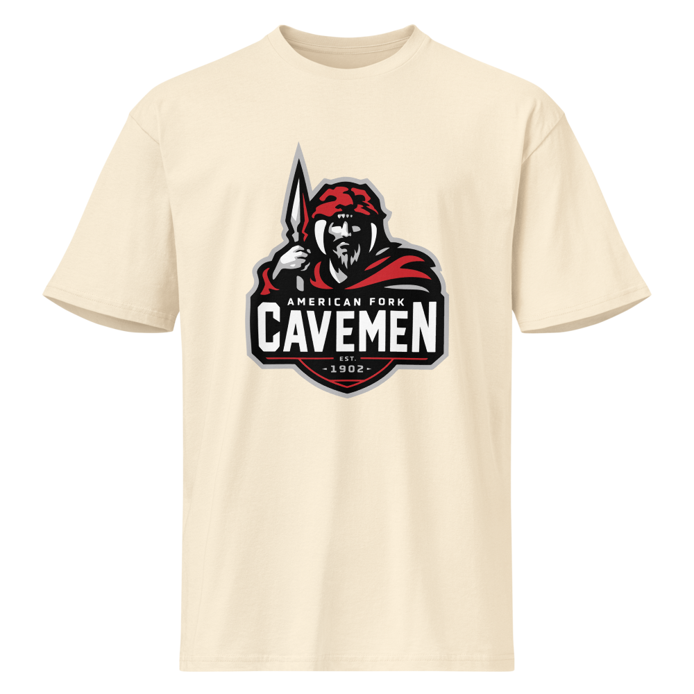 American Fork Cavemen Design 4 — Vintage White