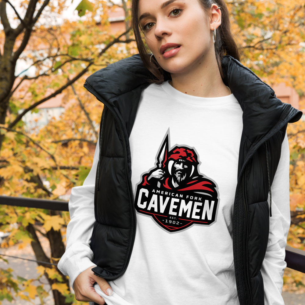 American Fork Cavemen Design 4 — White