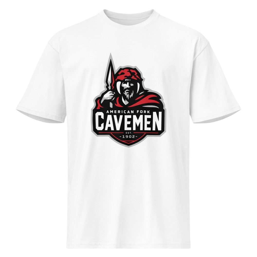 American Fork Cavemen Design 4 — White